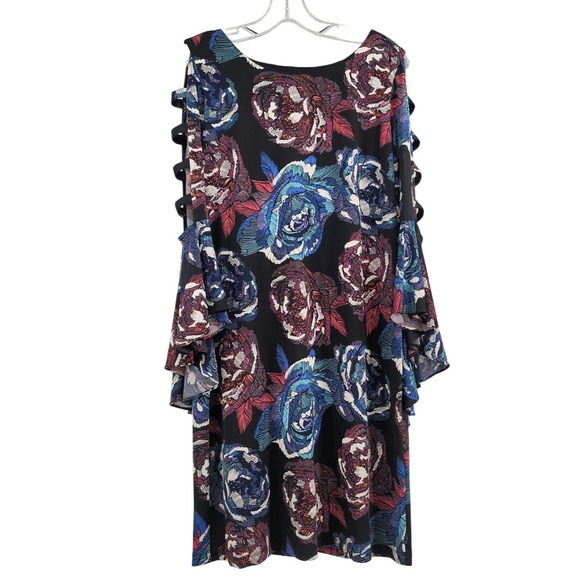 MSK Dresses & Skirts - MSK Women's M Retro Vintage 70s Disco Dress Flare Cuff Sleeve Hippie Boho Y2K